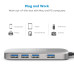 HooToo Type C Adapter Hub with 4 USB 3.0 Ports - Space Gray HooToo Type C Adapter Hub with 4 USB 3.0 Ports - Space Gray