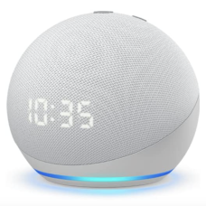 Amazon Echo Dot 4rd Generation with clock Glacier White (B7W644)