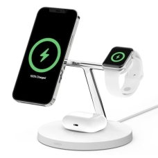 Belkin BOOST CHARGE PRO 3-in-1 Wireless Charger with MagSafe White (HPGA2, WIZ009ttWH-APL)