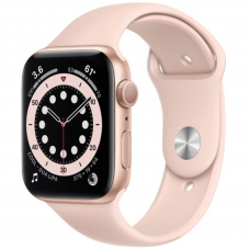 Apple Watch Series 6 GPS 44mm Gold Aluminum Case w. Pink Sand Sport B. (M00E3)