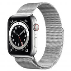 Apple Watch Series 6 GPS + Cellular 44mm Silver Stainless Steel Case w. Silver Milanese L. (M07M3)