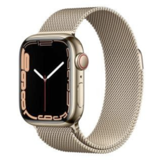 Apple Watch Series 7 GPS + Cellular 45mm Gold Stainless Steel Case with Gold Milanese Loop (MKJG3)