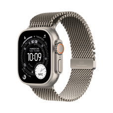 Apple Watch Ultra 3 GPS + Cellular 49mm Natural Titanium Case with Natural Titanium Milanese Loop - Medium (MEWY4)