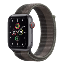 Apple Watch SE GPS + Cellular 44mm S. Gray Aluminum Case w. Tornado/Gray Sport Loop (MKRT3)
