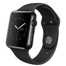 Apple Watch 42mm Space Black Stainless Steel Case with Black Sport Band (MLC82)