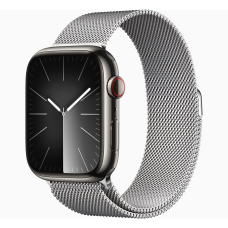 Apple Watch Series 9 GPS + Cellular 41mm Silver S. Steel Case w. Silver Milanese Loop (MRJ43)